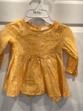 Falls Creek Yellow Floral Long-Sleeve Baby dress